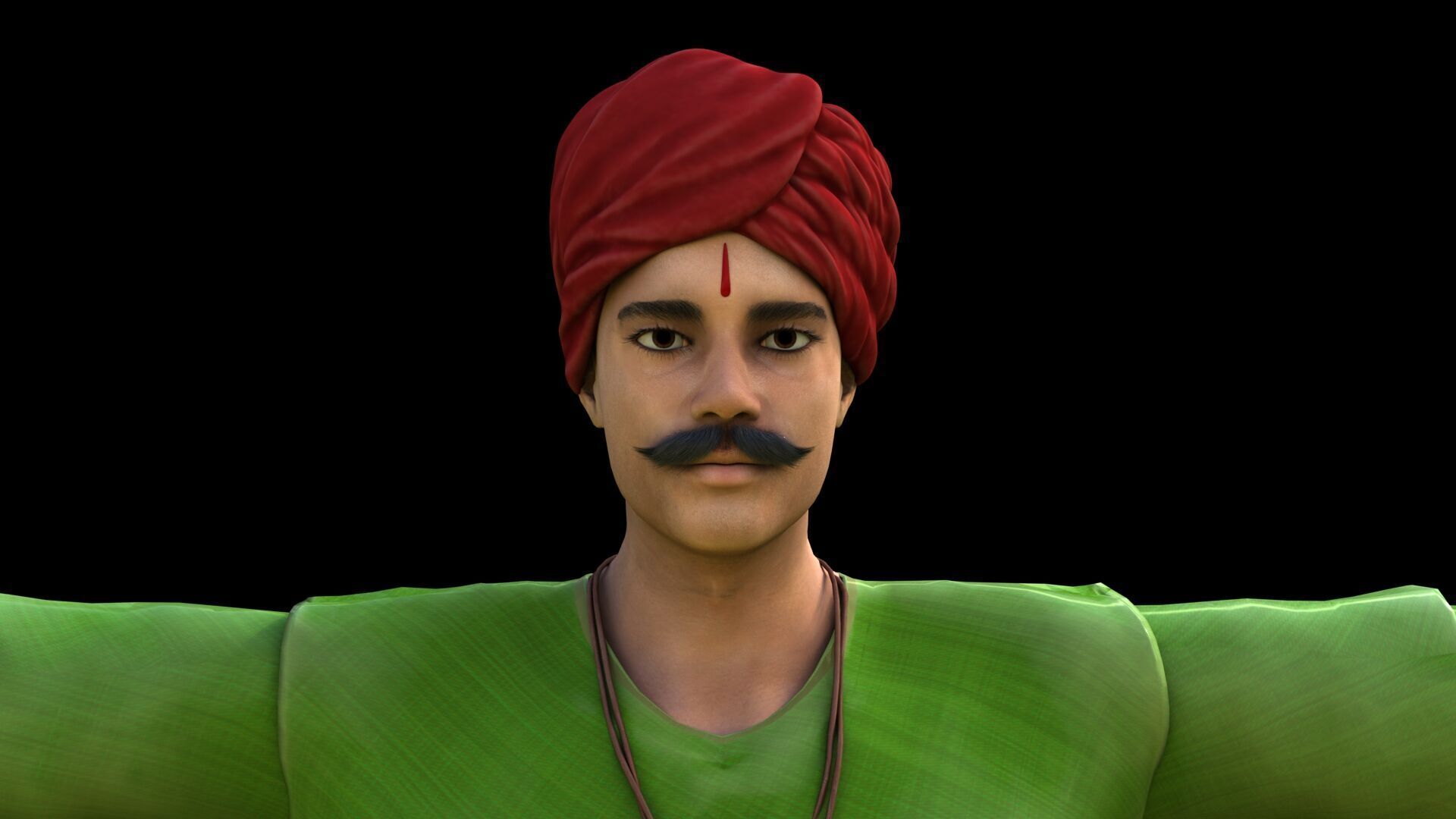 Historical indian soldier 3D model_9