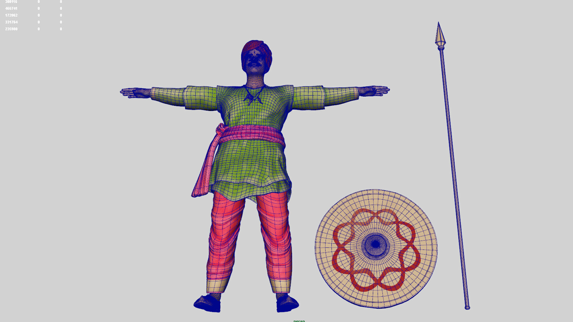 Historical indian soldier 3D model_8
