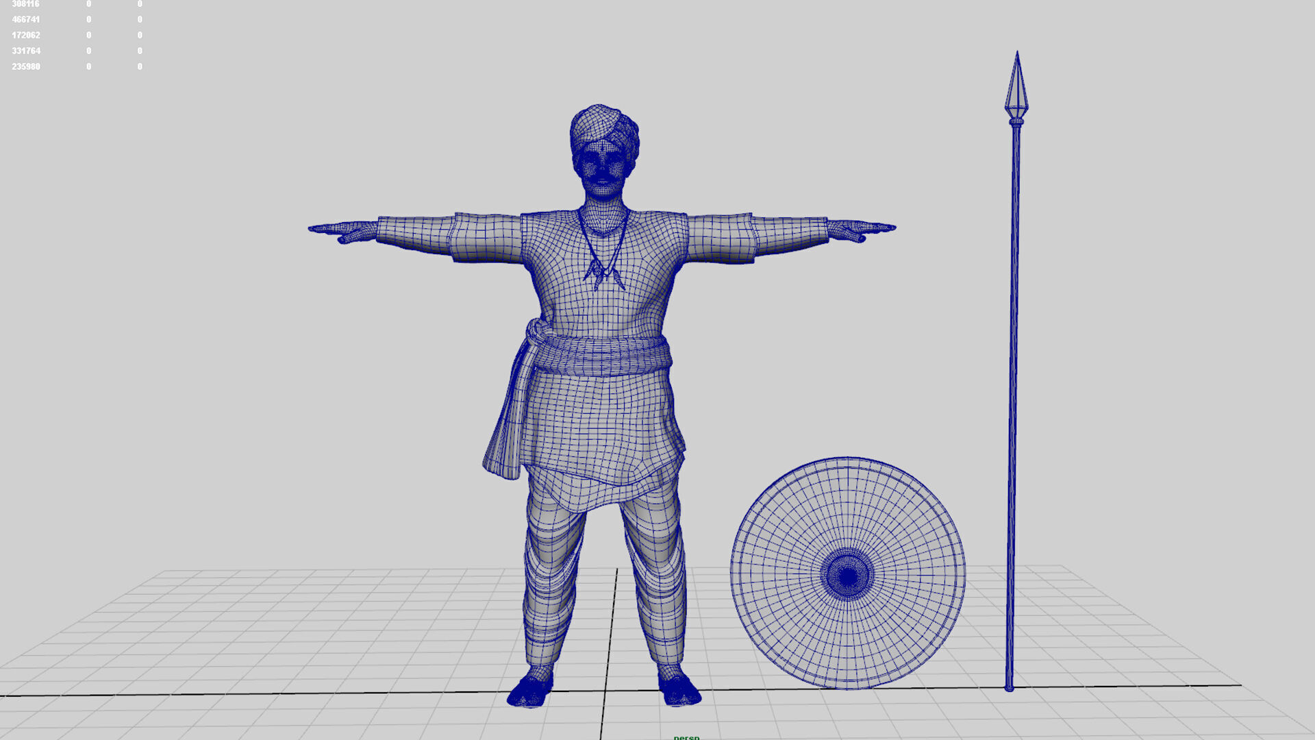Historical indian soldier 3D model_5