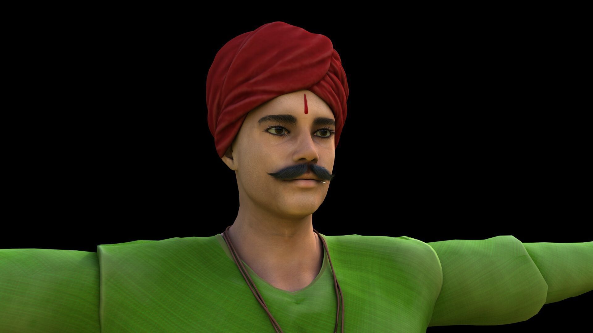 Historical indian soldier 3D model_1