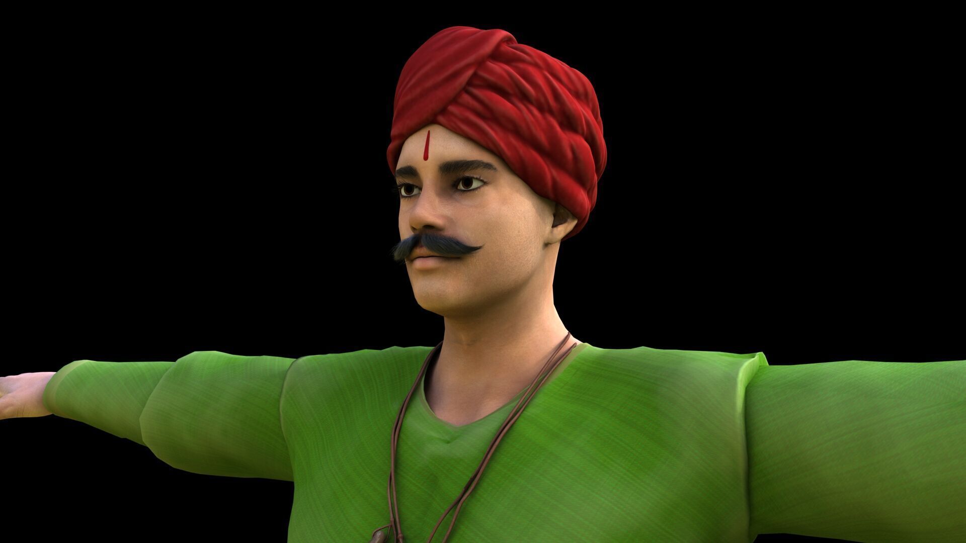 Historical indian soldier 3D model_11