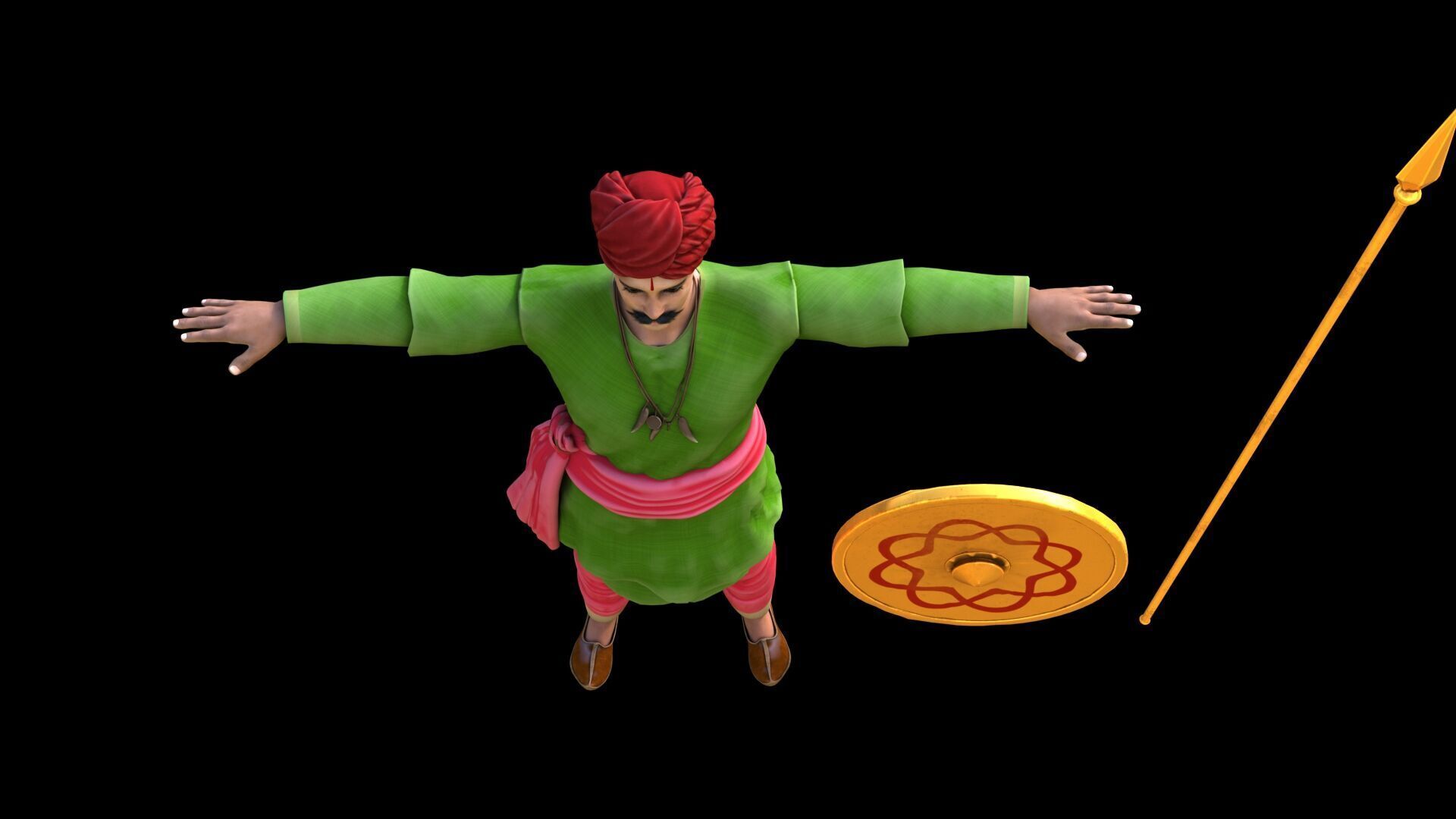 Historical indian soldier 3D model_16