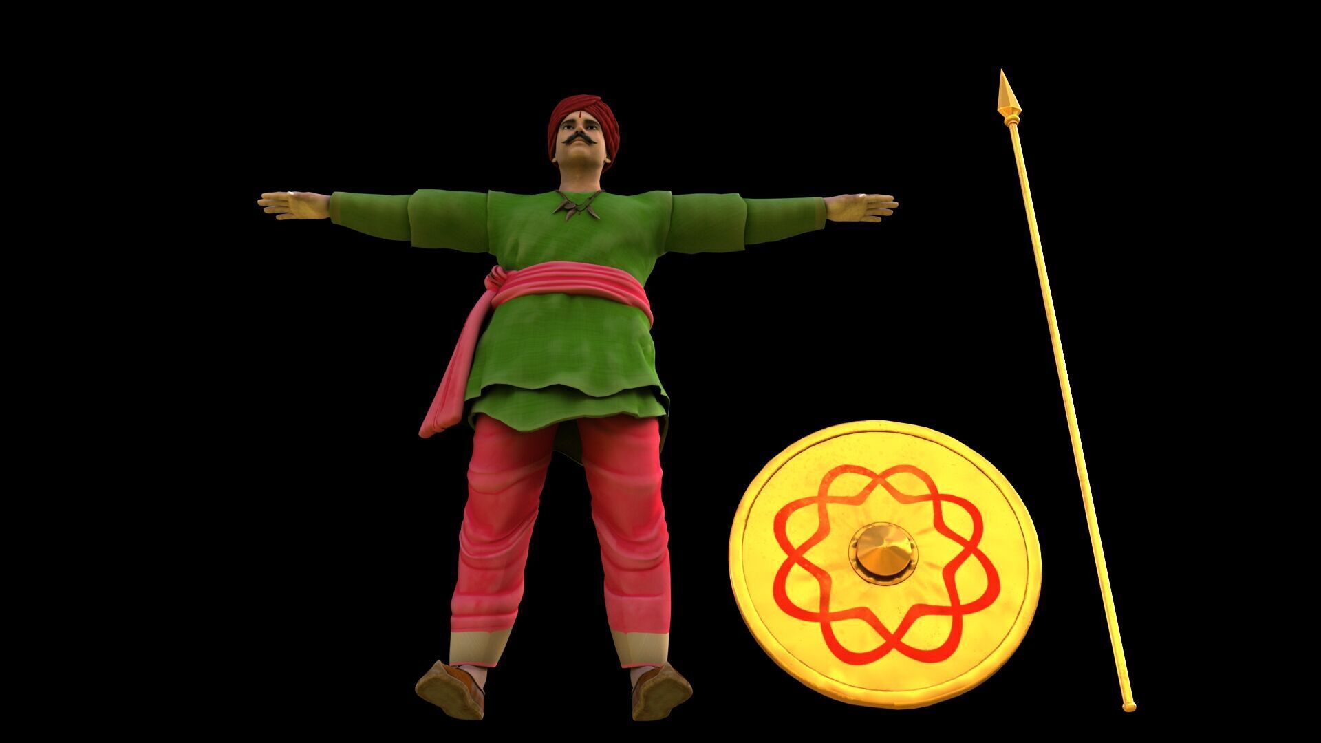 Historical indian soldier 3D model_15