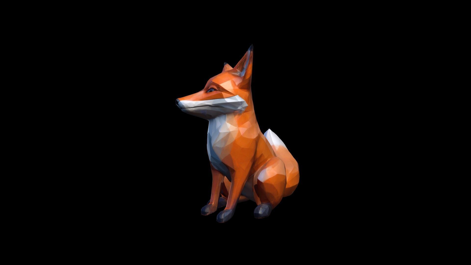 Red Fox Animal In The Natural Nice Chair 3d Render 3D model_2