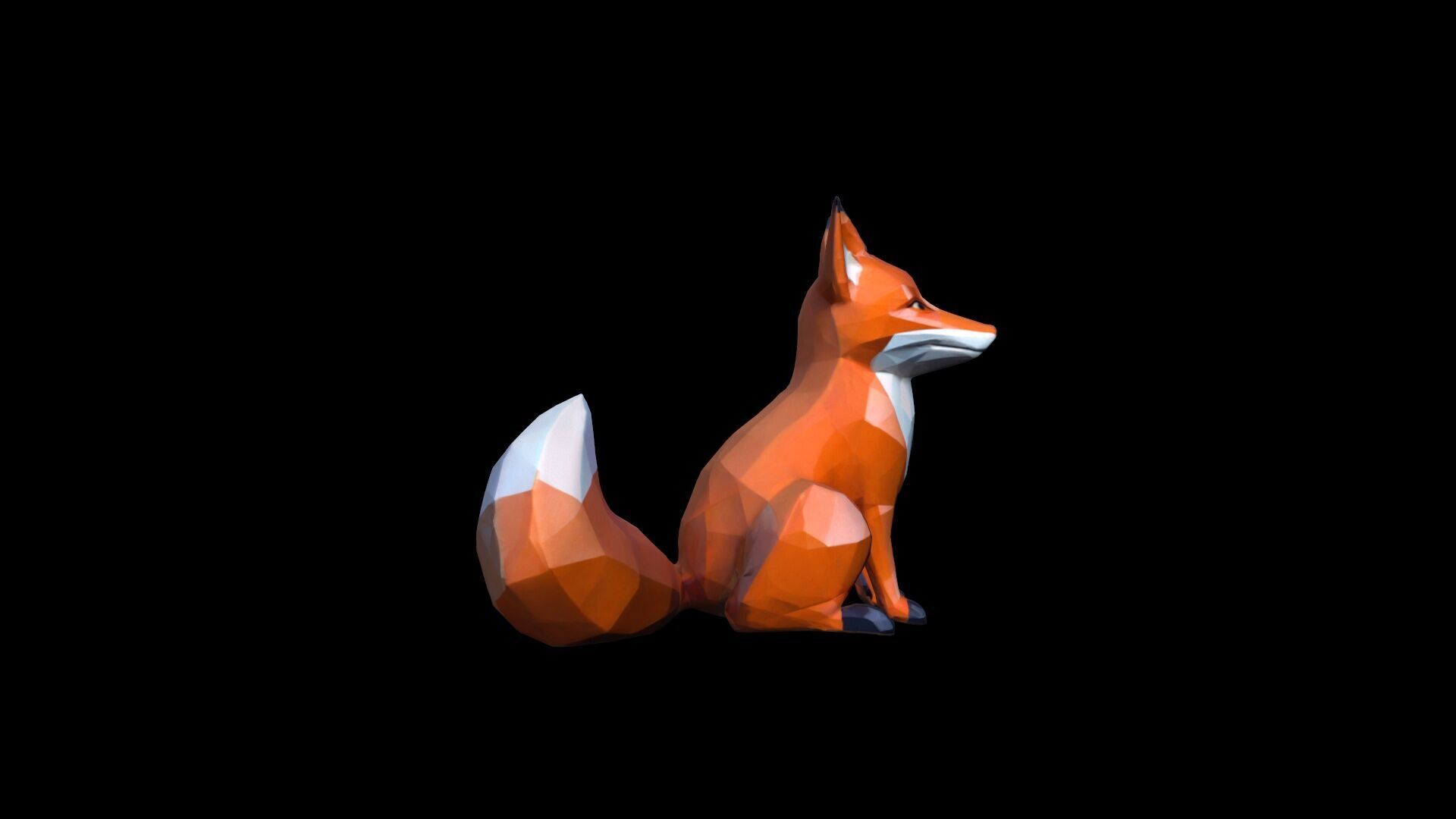 Red Fox Animal In The Natural Nice Chair 3d Render 3D model_3