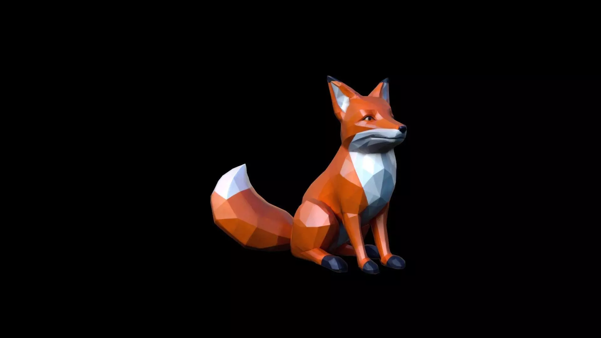 Red Fox Animal In The Natural Nice Chair 3d Render 3D model_0