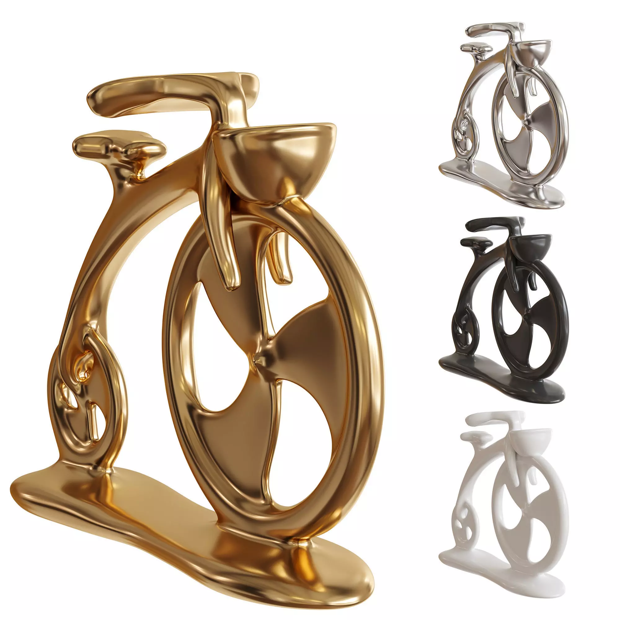 Abstract Bike Sculpture 3D model_0