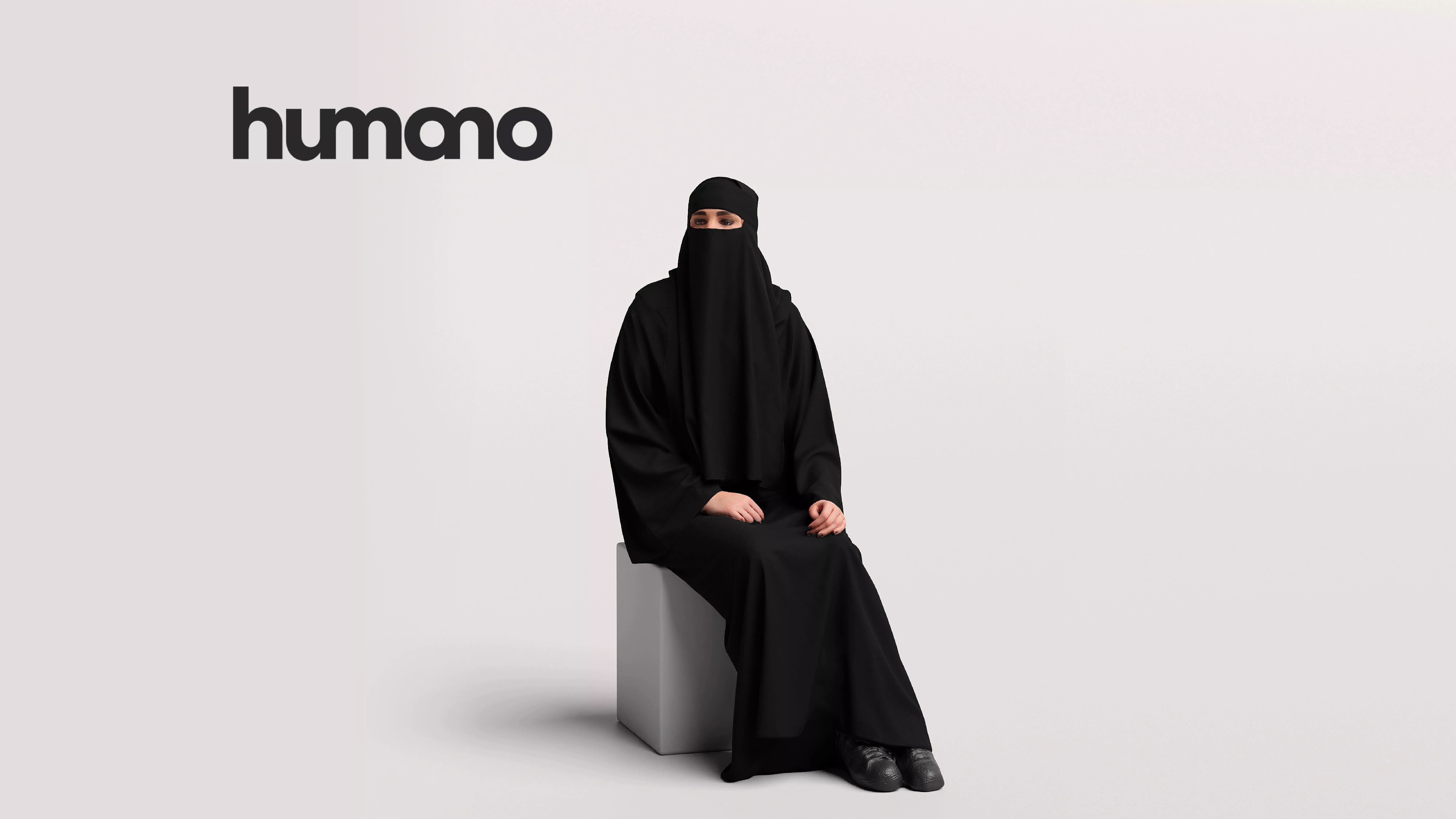 Humano Arab Woman in abaya sitting -2403-085-6253 3D model