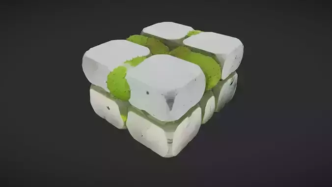 Moss-covered stone blocks