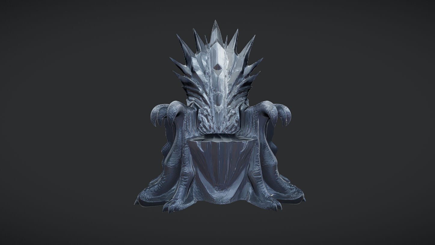 fantasy throne with swords 3D model_19