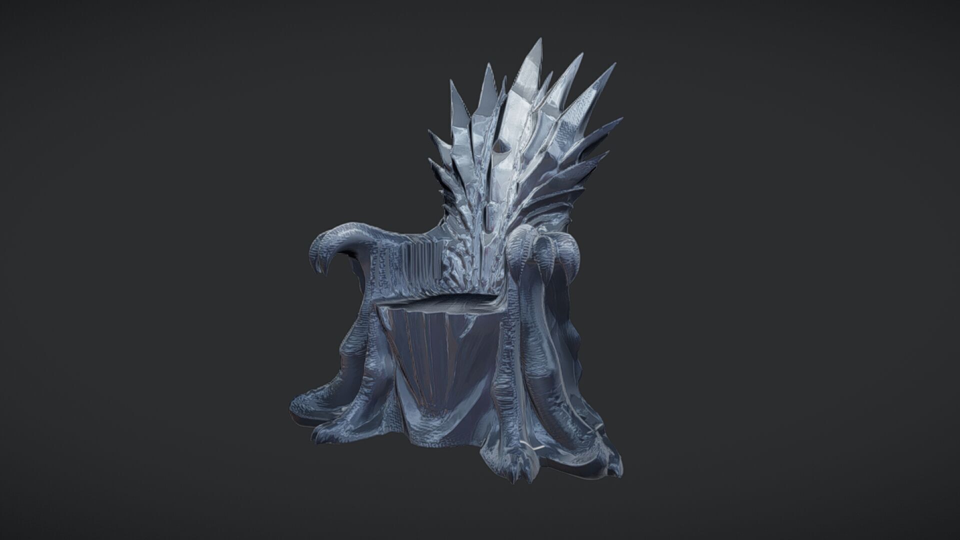 fantasy throne with swords 3D model_23