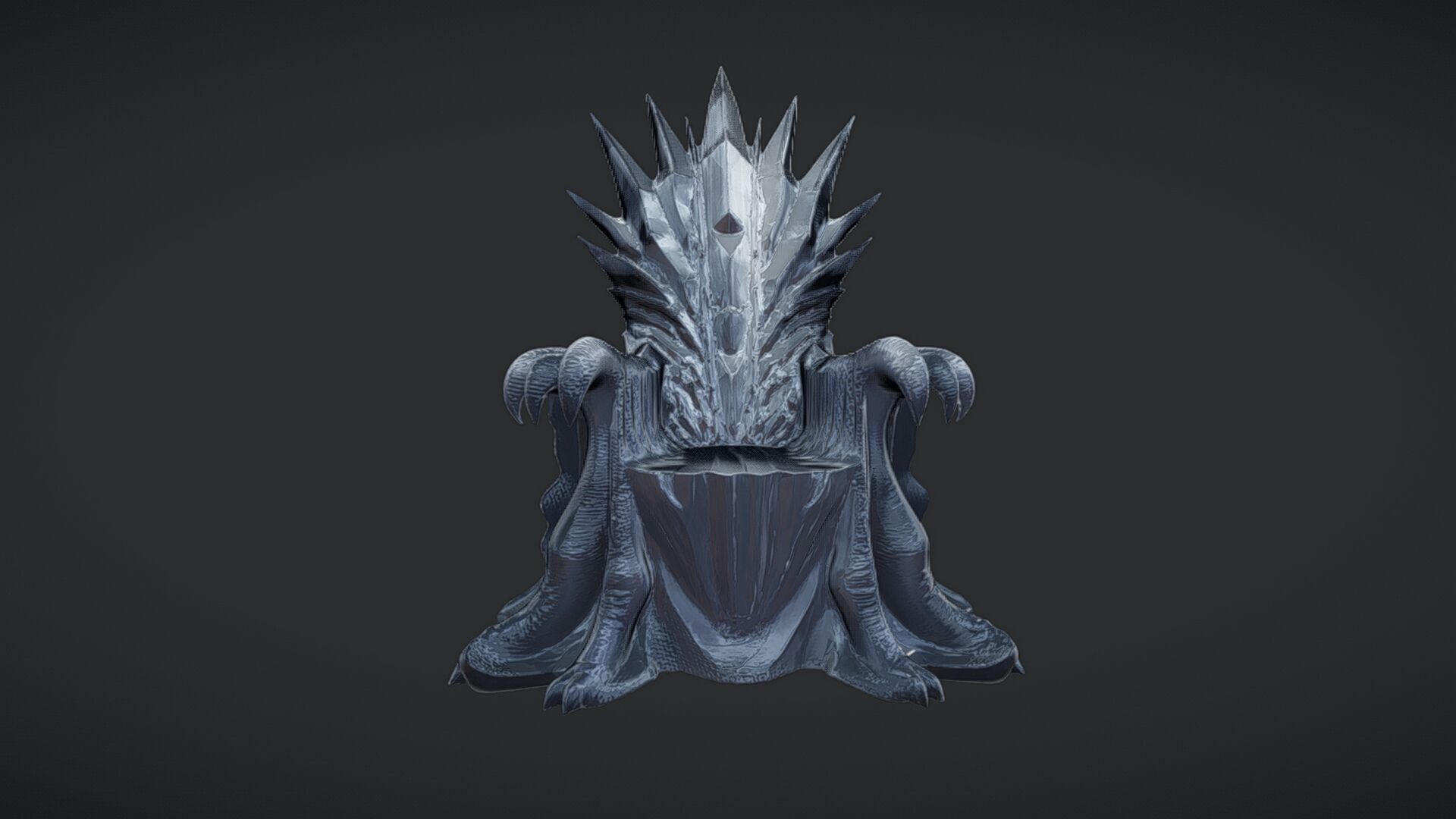 fantasy throne with swords 3D model_12
