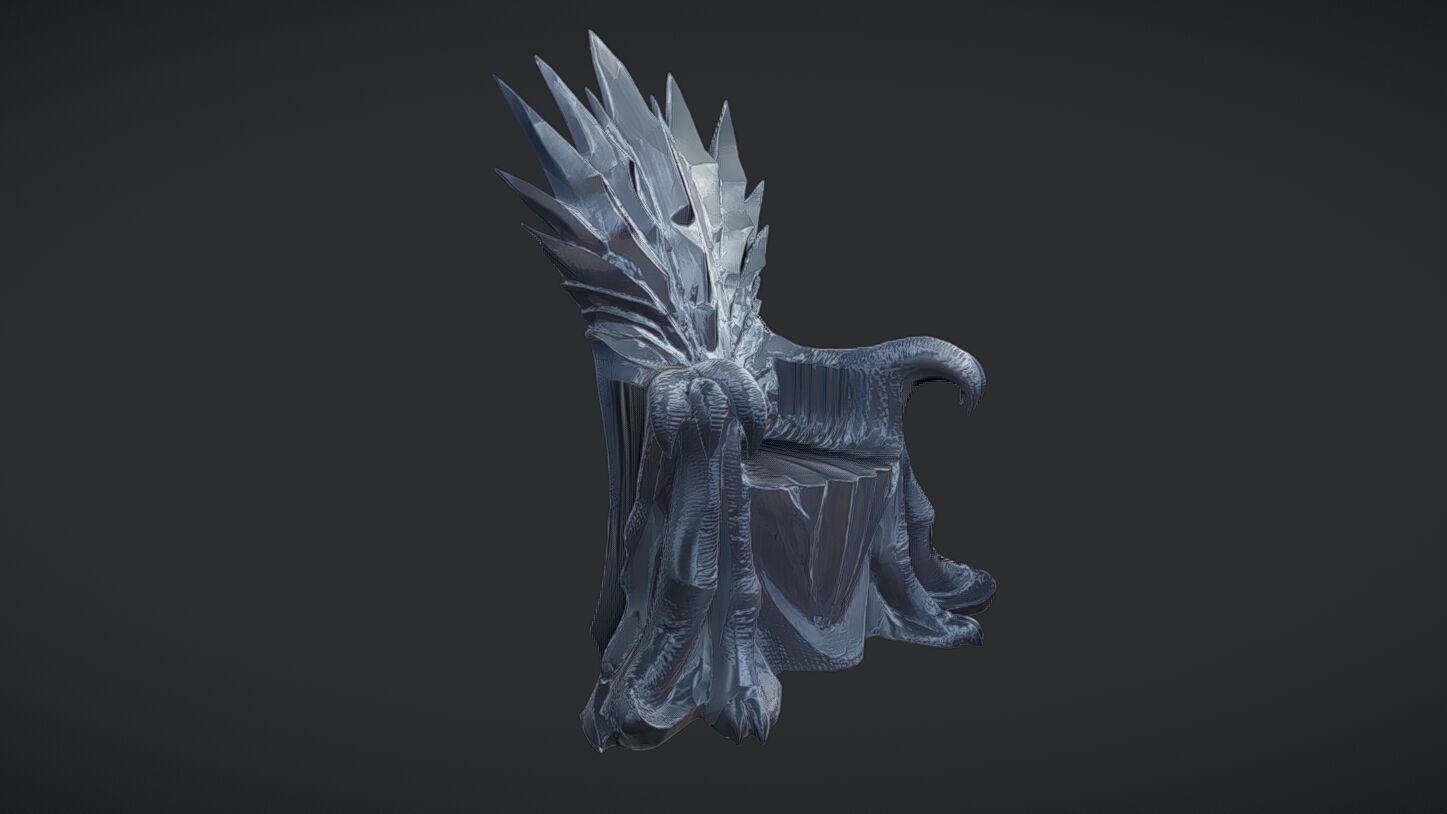 fantasy throne with swords 3D model_22