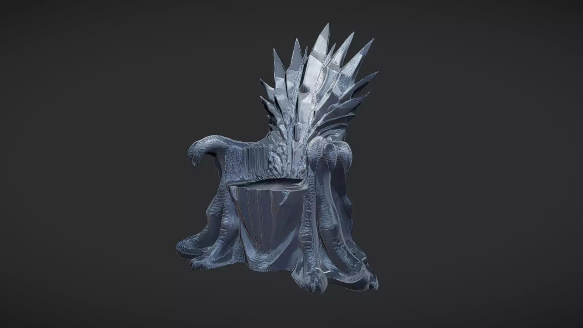 fantasy throne with swords 3D model_0