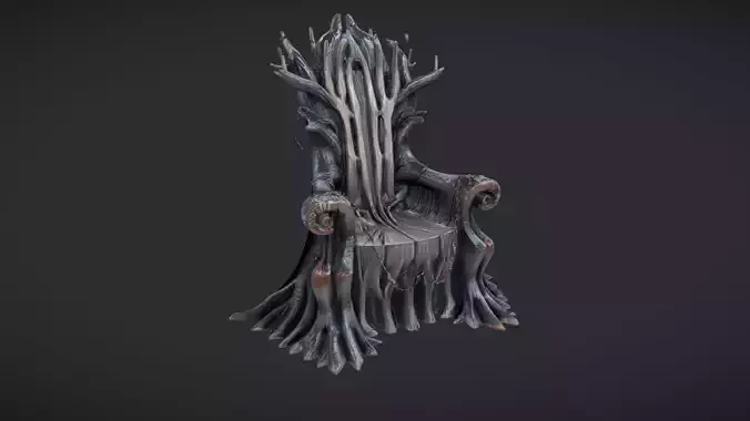 fantasy throne made of roots