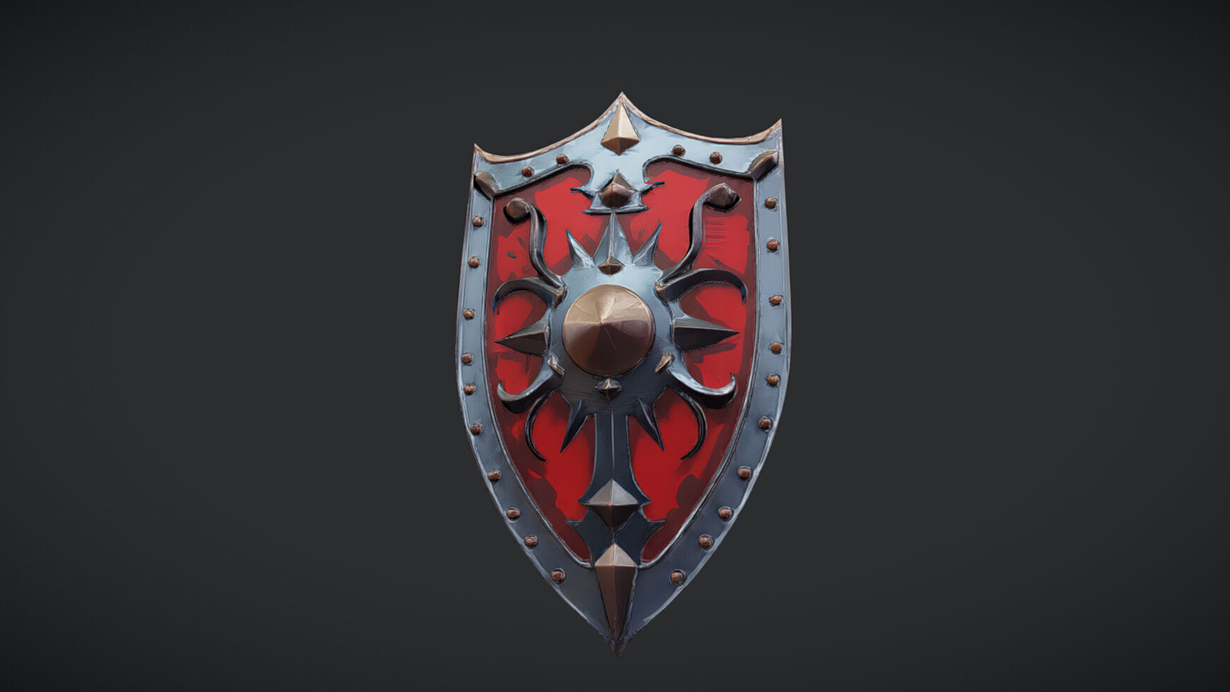 Decorative medieval shield 3D model_18