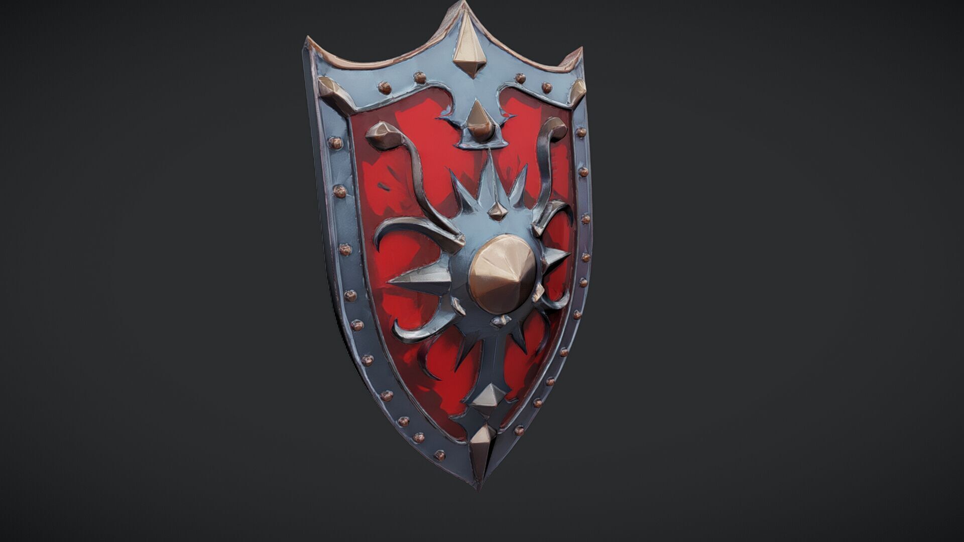 Decorative medieval shield 3D model_5