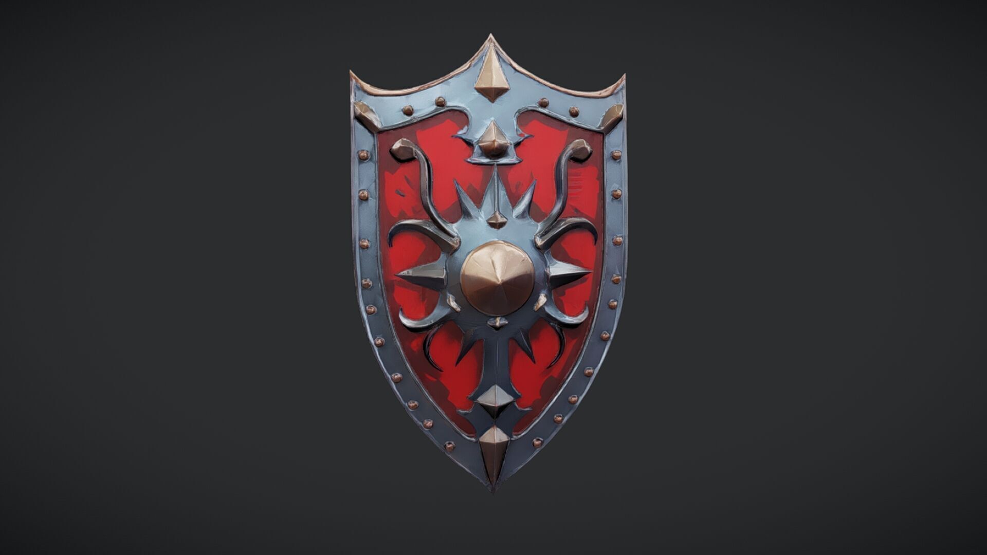 Decorative medieval shield 3D model_11