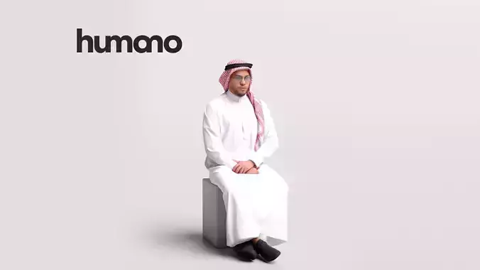 Humano Arab Man in thobe sitting -2403066-6878