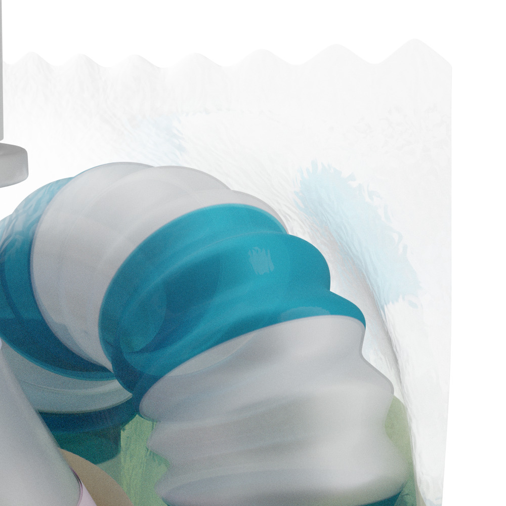 A Bottle with  Filling and a Straw in Wrapper 3D model_6