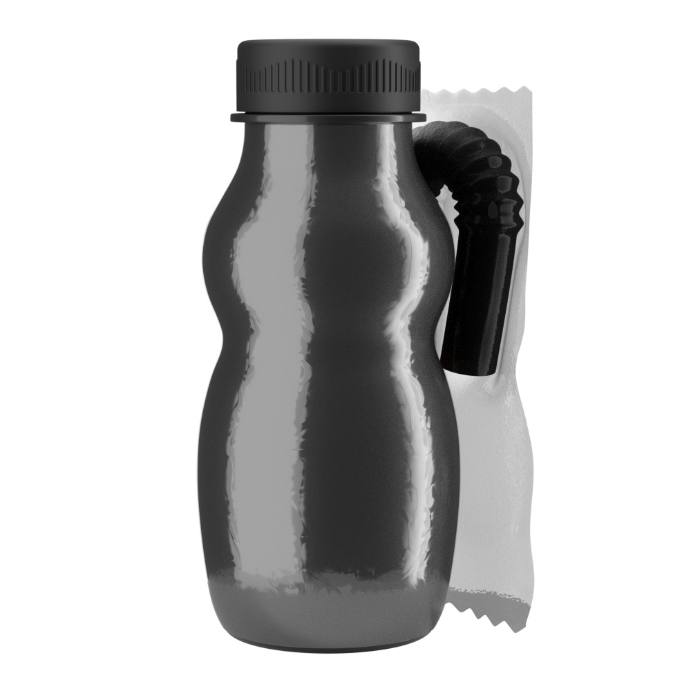 A Bottle with  Filling and a Straw in Wrapper 3D model_14