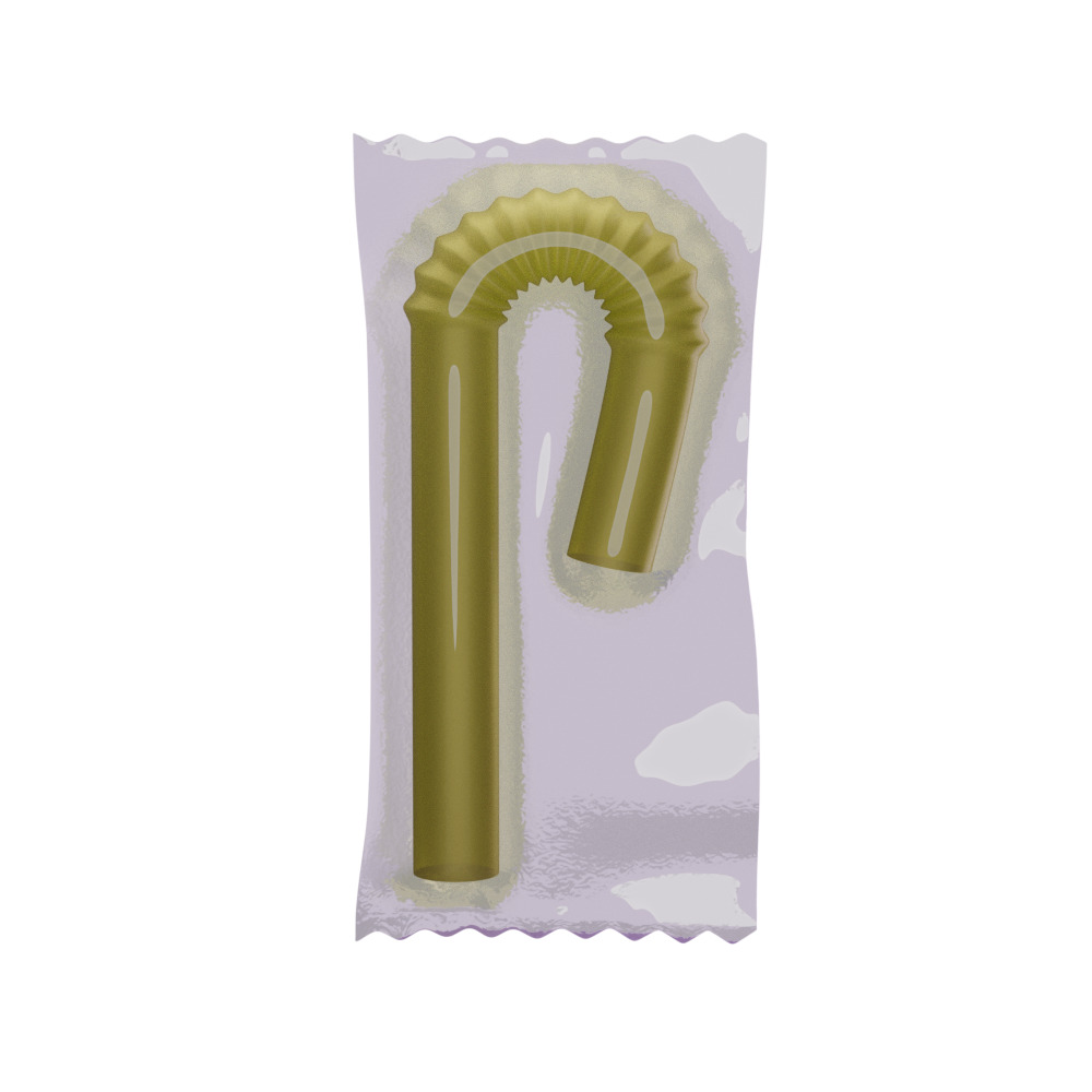 A Bottle with  Filling and a Straw in Wrapper 3D model_28
