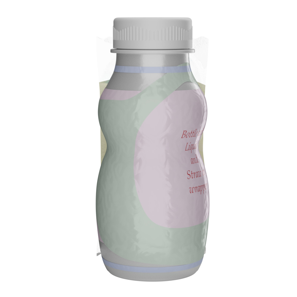A Bottle with  Filling and a Straw in Wrapper 3D model_2