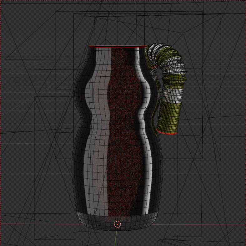 A Bottle with  Filling and a Straw in Wrapper 3D model_38