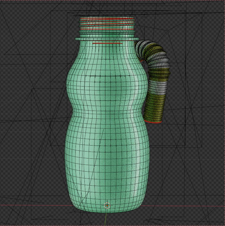 A Bottle with  Filling and a Straw in Wrapper 3D model_37