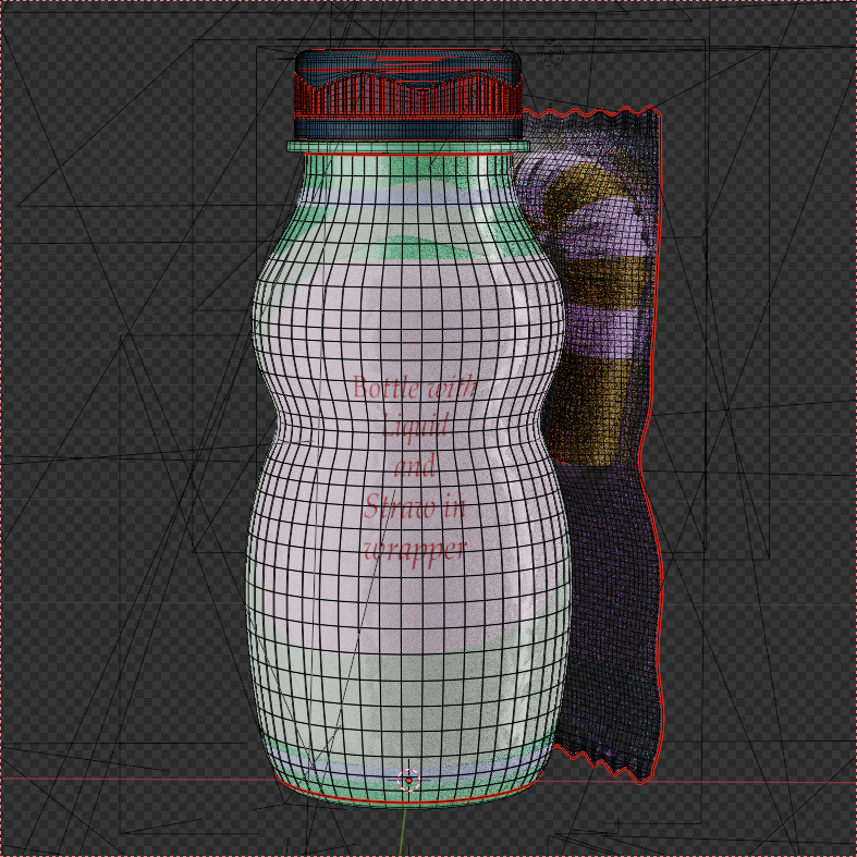A Bottle with  Filling and a Straw in Wrapper 3D model_36
