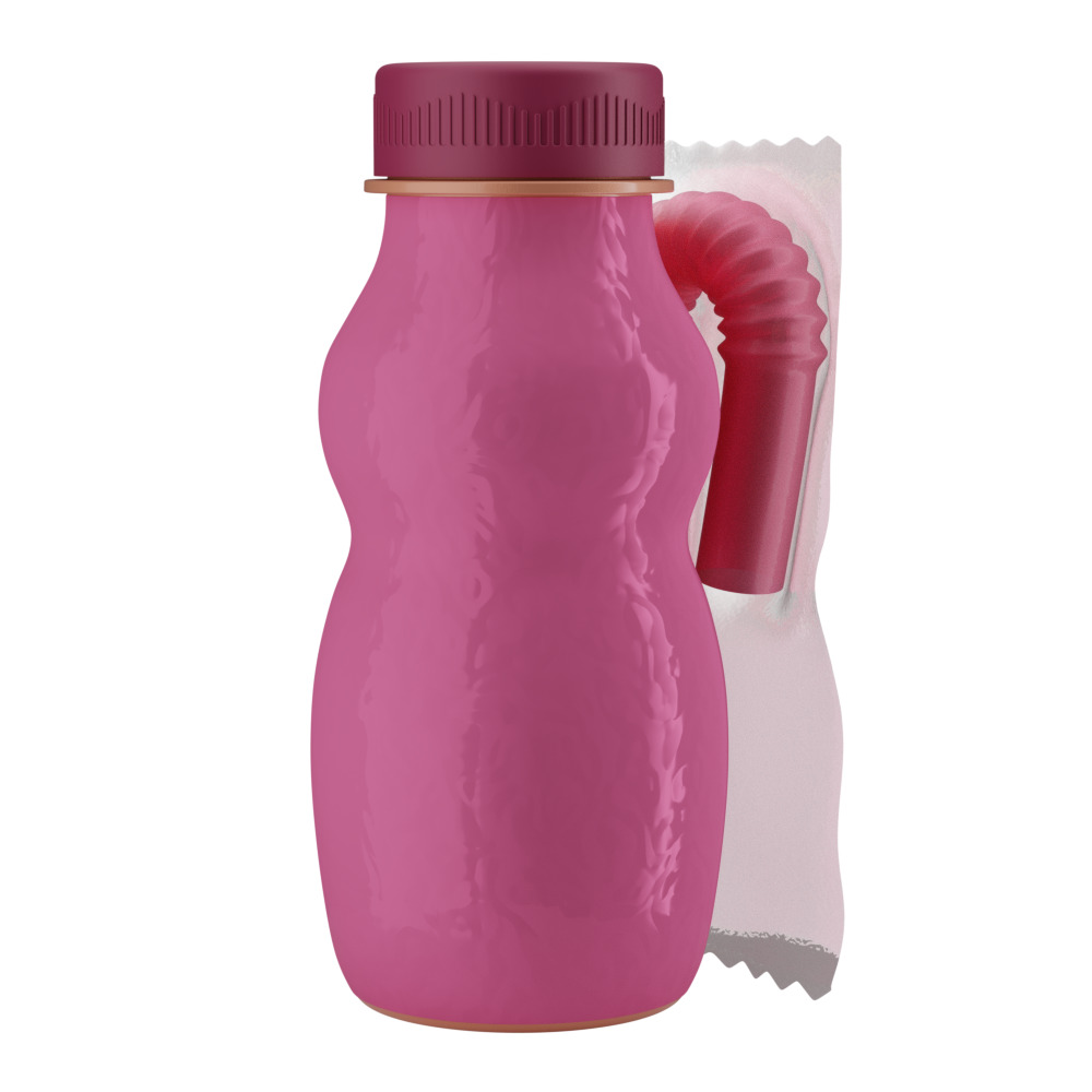 A Bottle with  Filling and a Straw in Wrapper 3D model_12