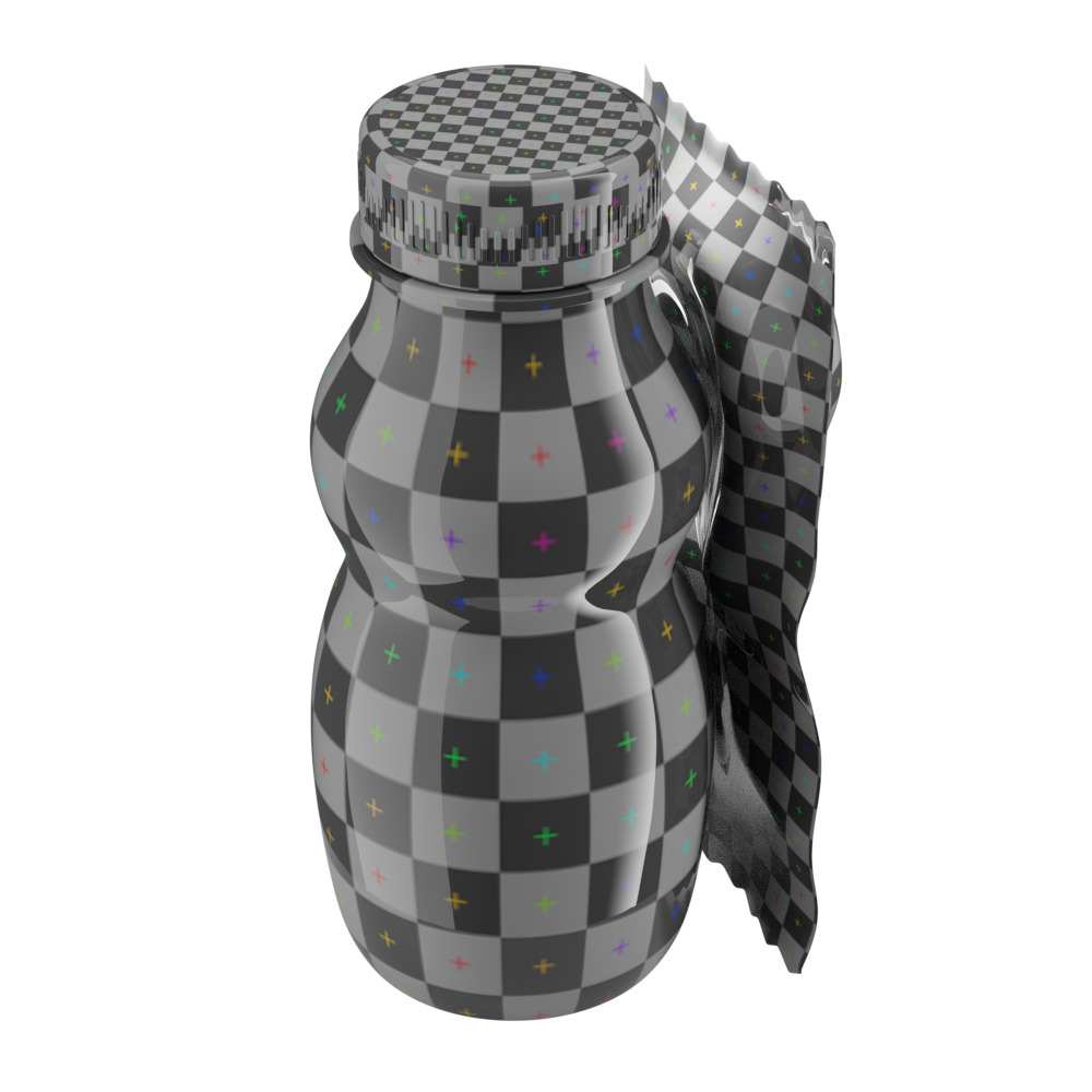 A Bottle with  Filling and a Straw in Wrapper 3D model_17