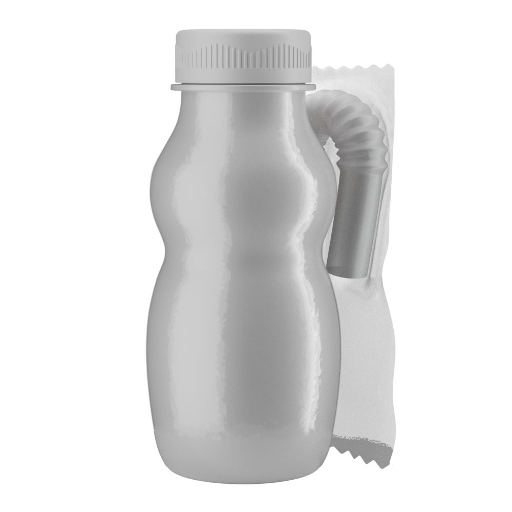 A Bottle with  Filling and a Straw in Wrapper 3D model_15
