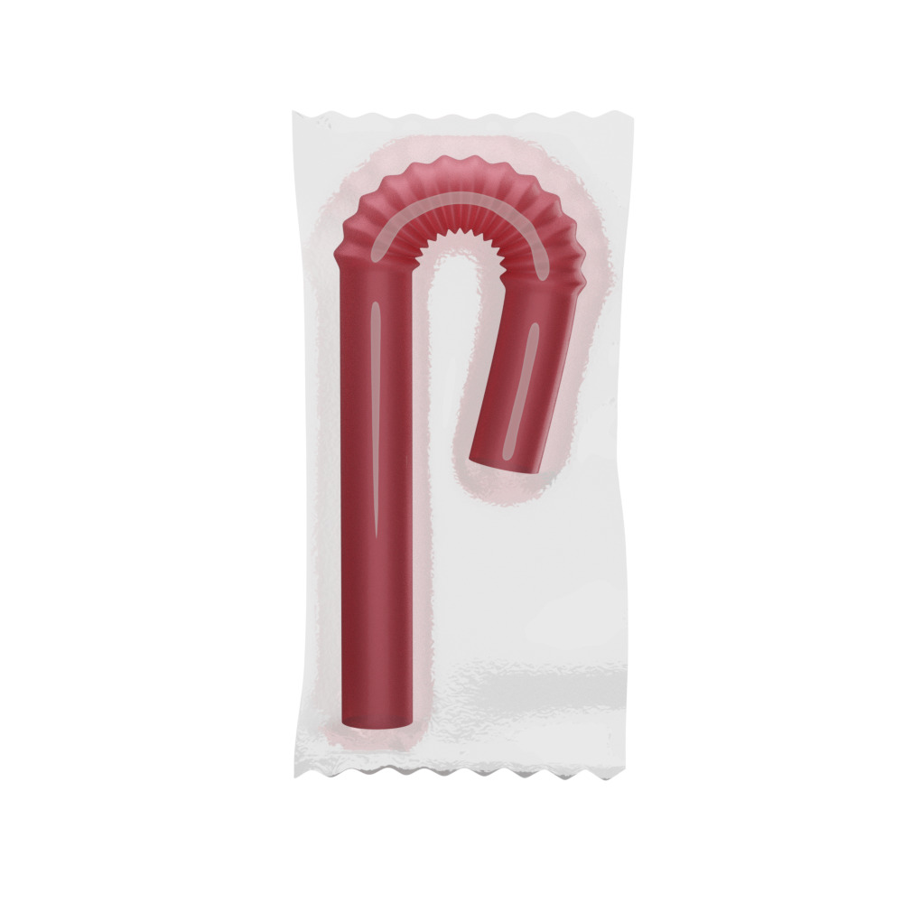 A Bottle with  Filling and a Straw in Wrapper 3D model_25