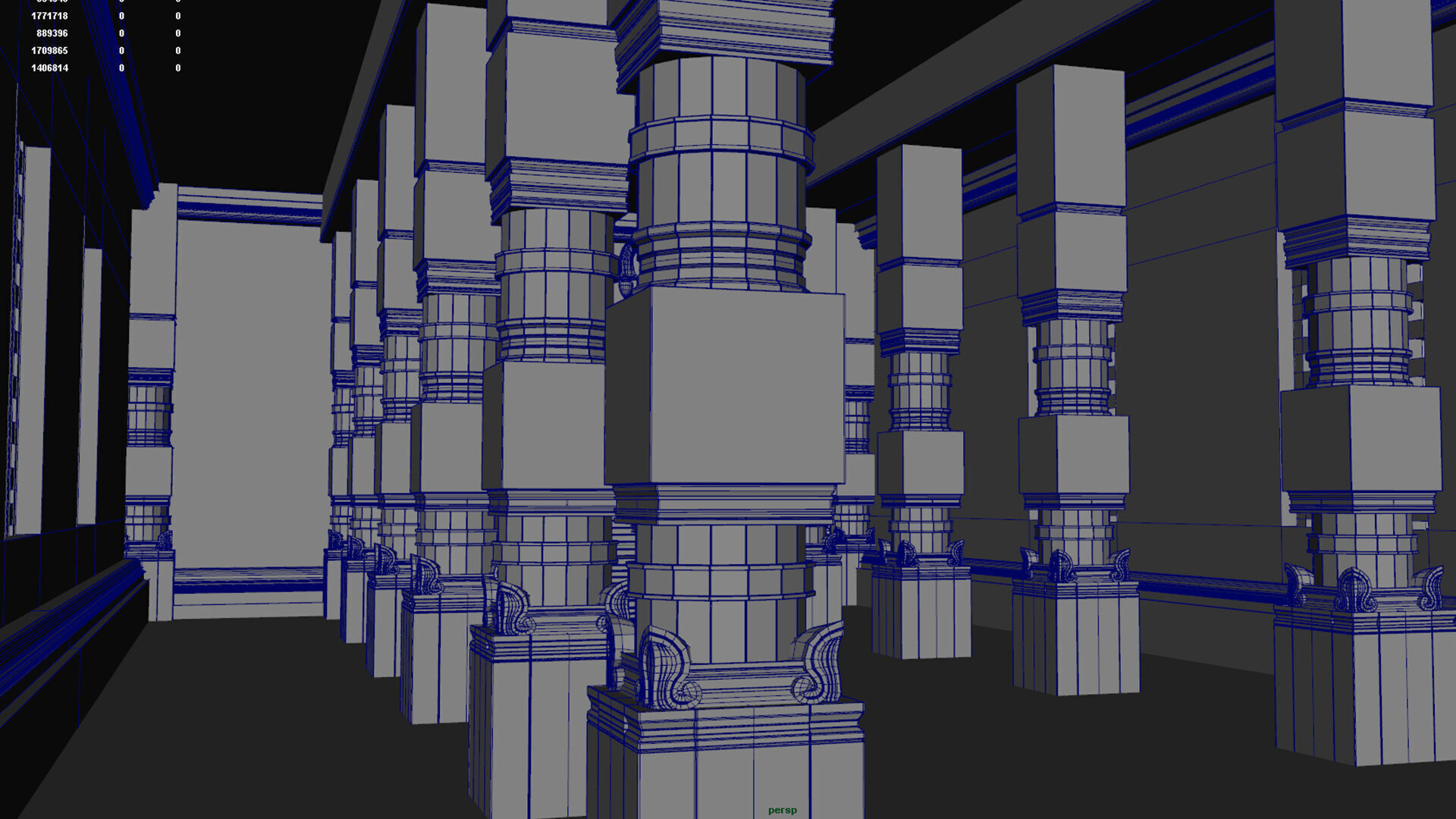 maha kali temple interior 3D model_14