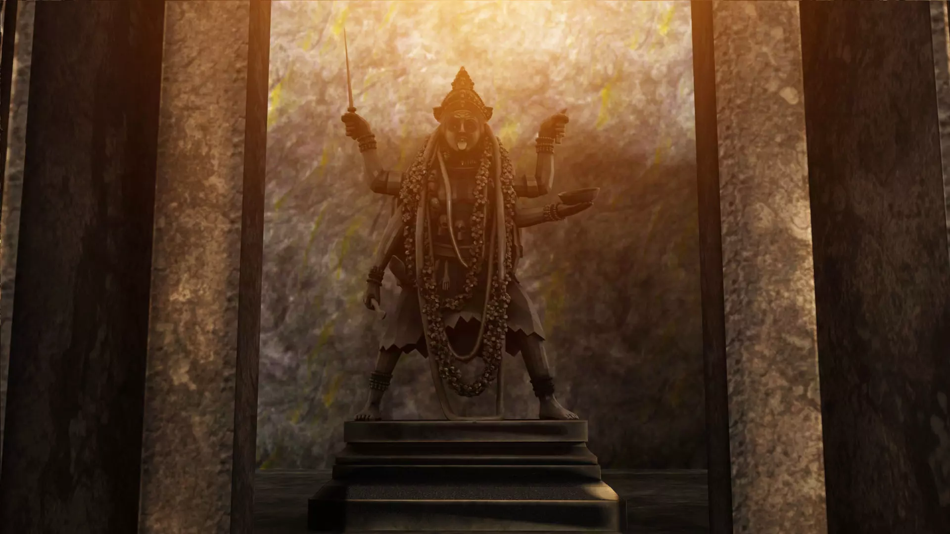 maha kali temple interior 3D model_0