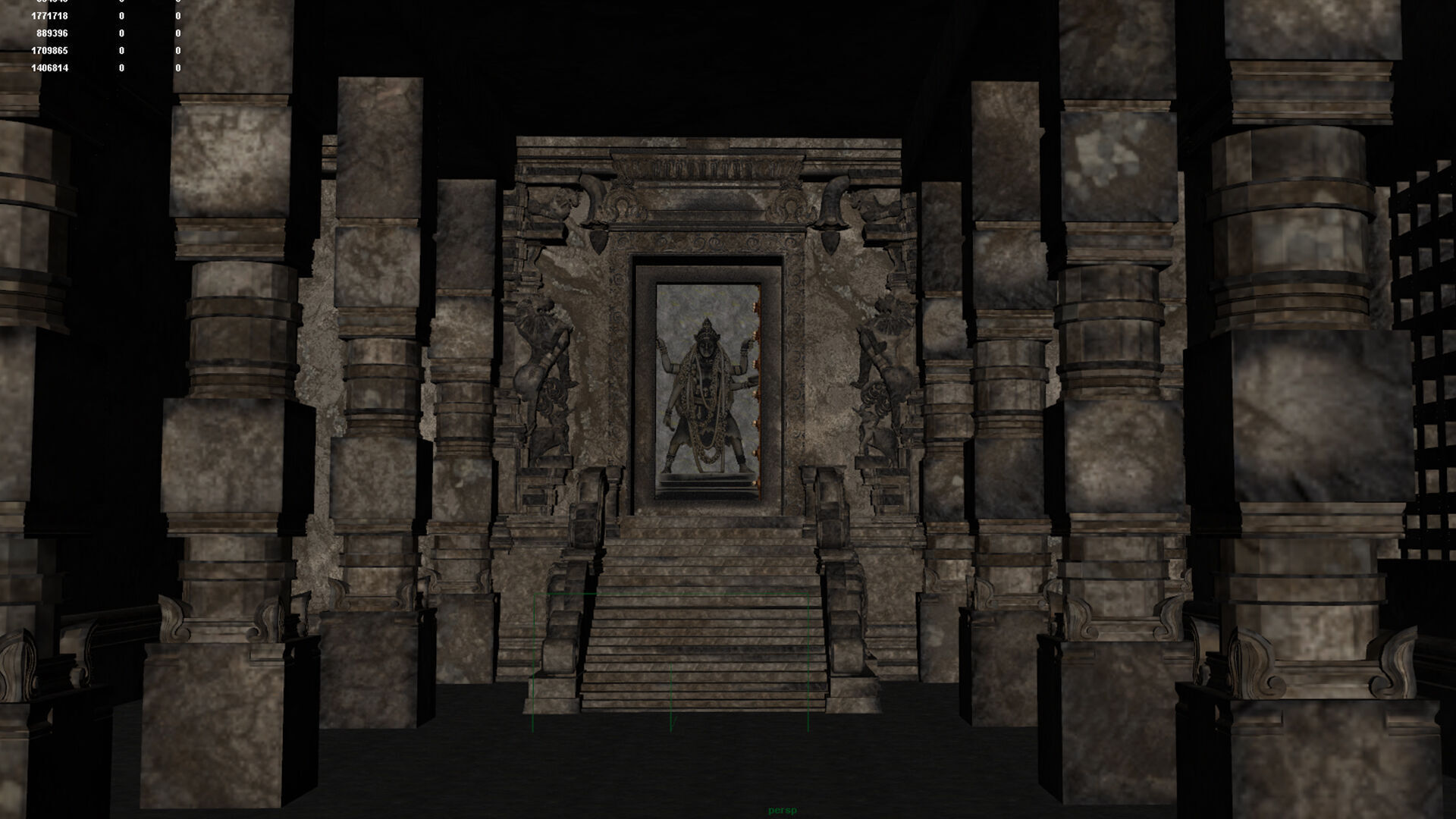 maha kali temple interior 3D model_19