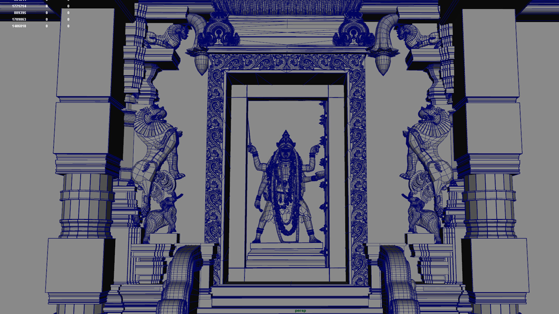 maha kali temple interior 3D model_16