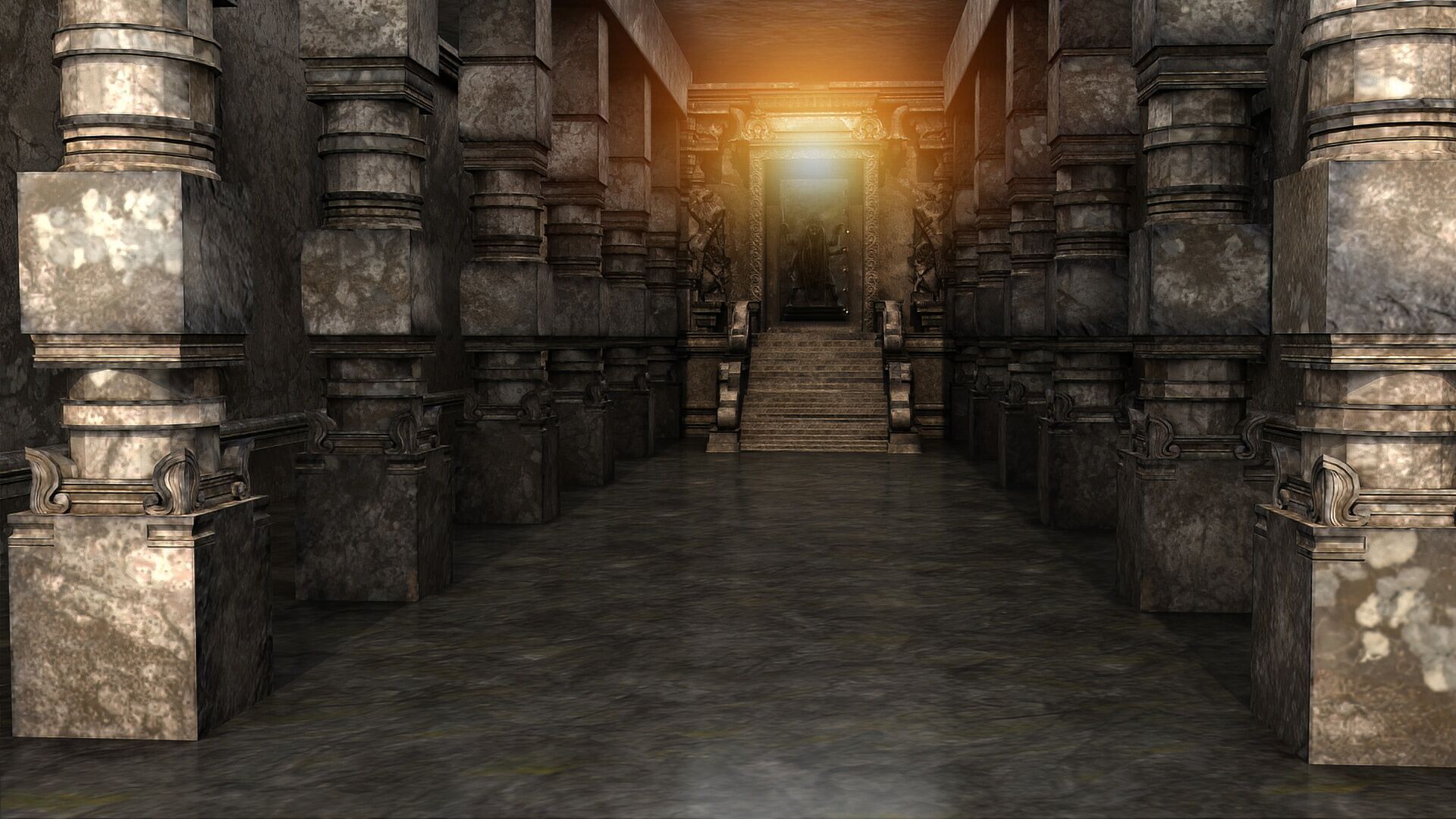 maha kali temple interior 3D model_1