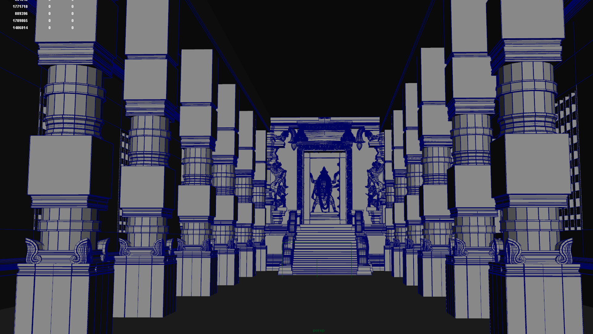 maha kali temple interior 3D model_15