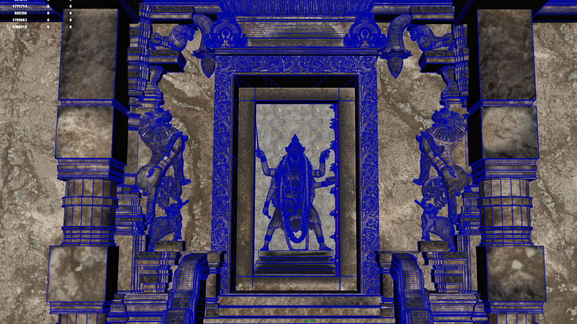 maha kali temple interior 3D model_17