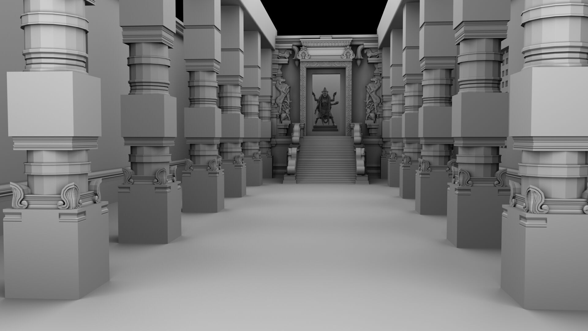 maha kali temple interior 3D model_10