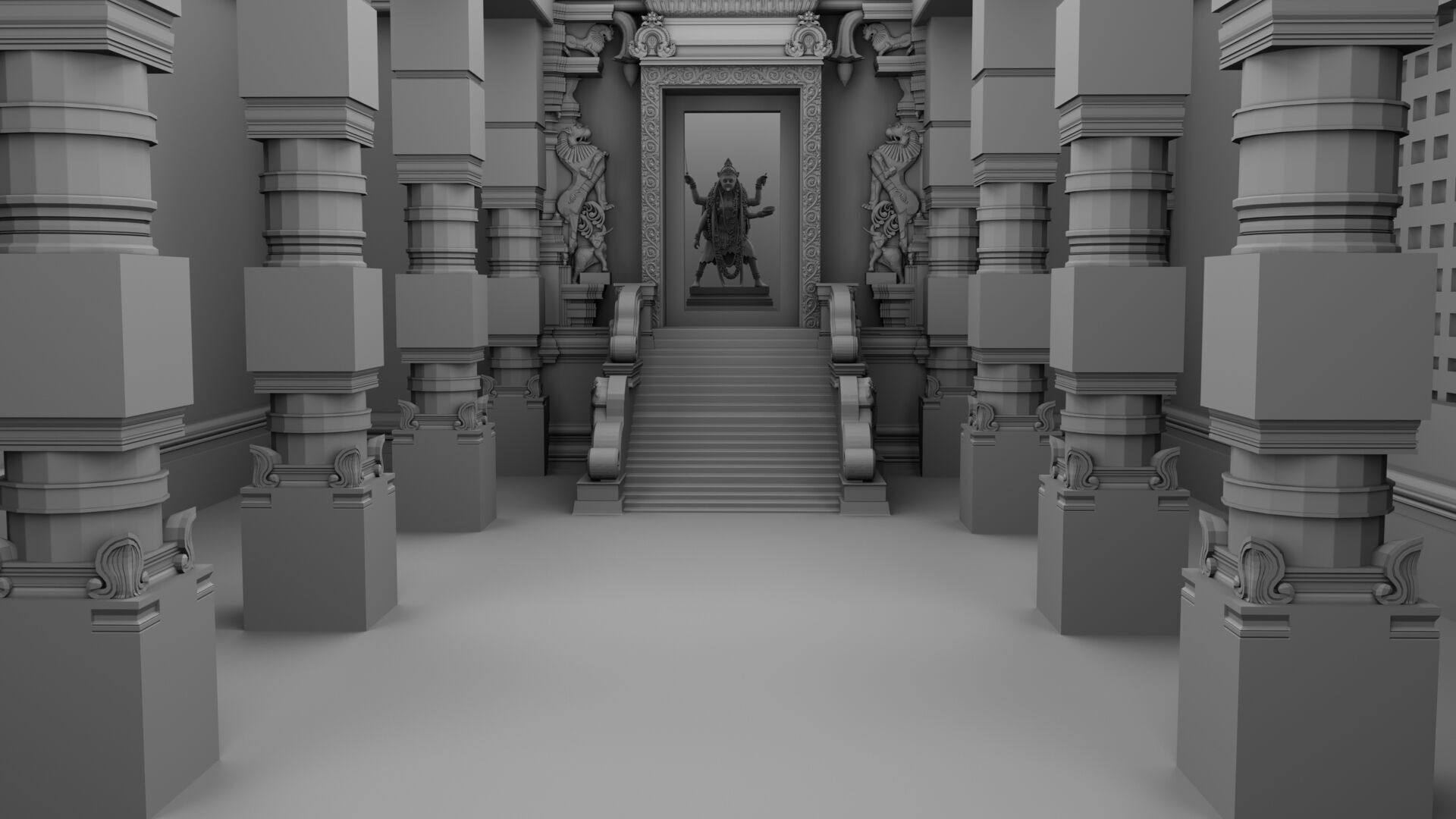 maha kali temple interior 3D model_11