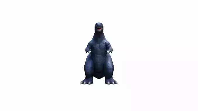 Angry Monster Godzilla  Cartoon Design 3d Render