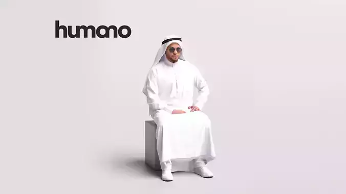 Humano Arab Man in thobe sitting -2406-066-6953