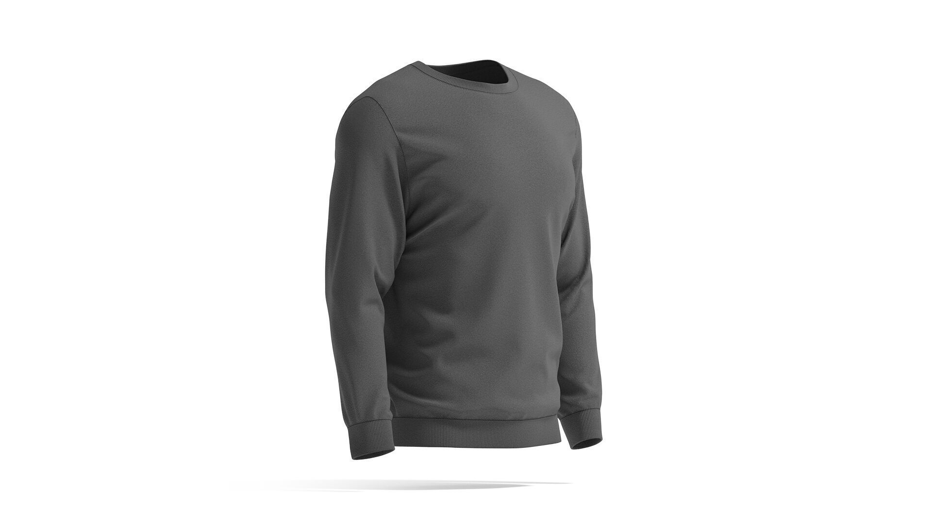 Black Sweater - crewneck mens sweatshirt 3D model_3