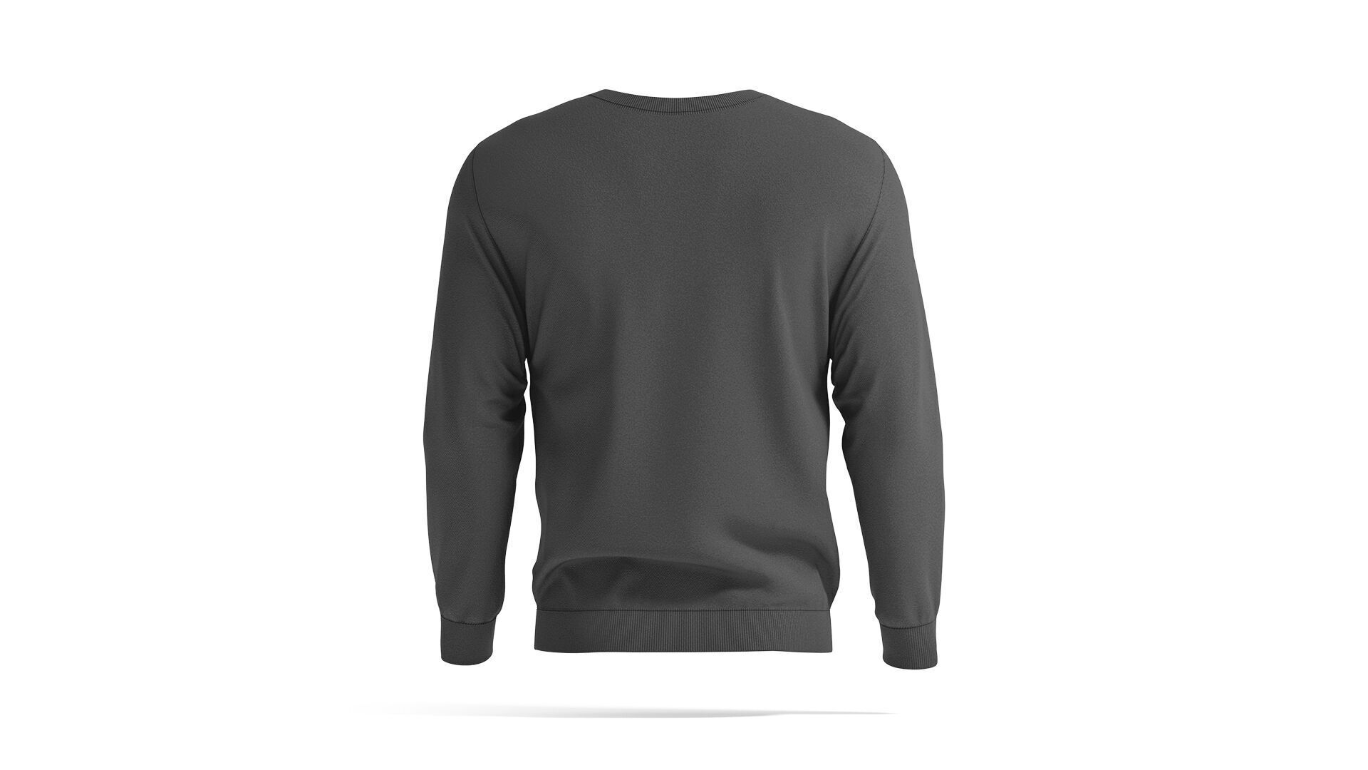 Black Sweater - crewneck mens sweatshirt 3D model_2