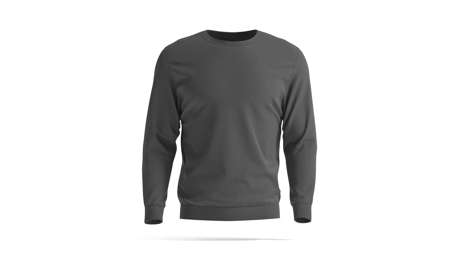 Black Sweater - crewneck mens sweatshirt 3D model_0