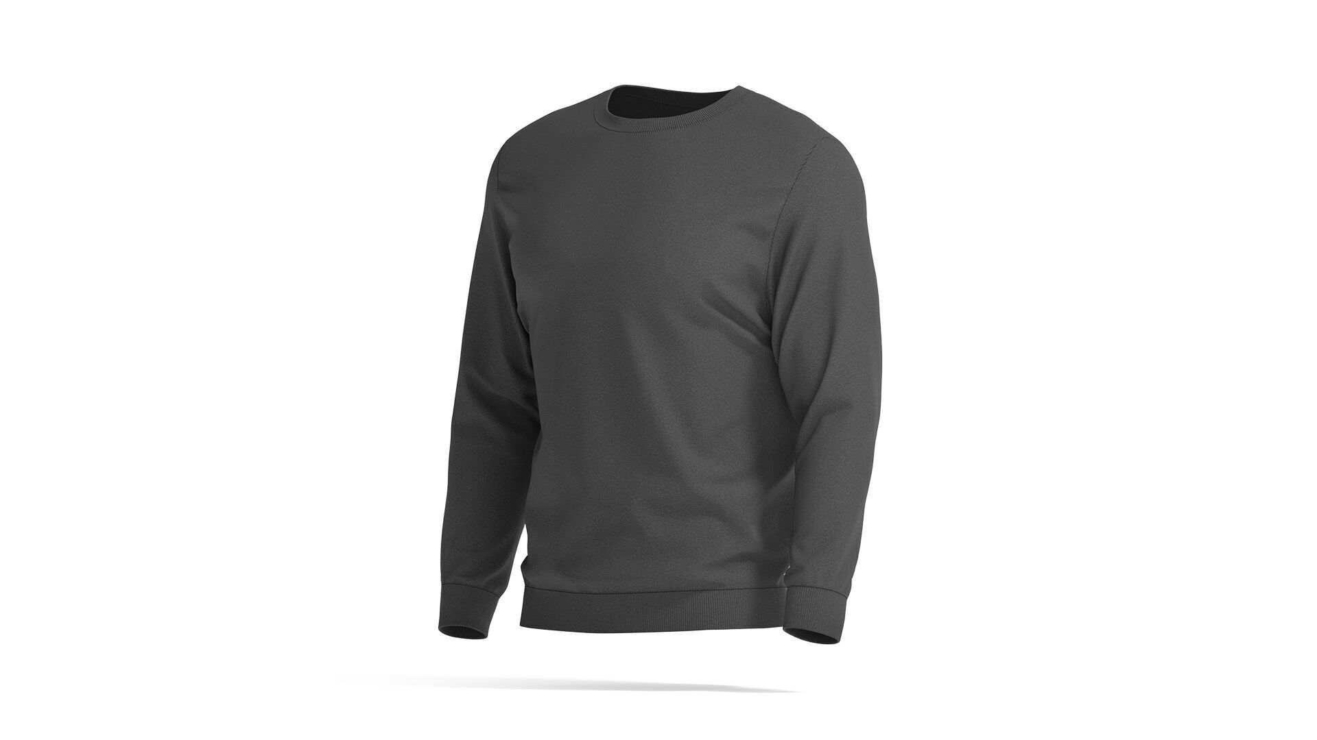 Black Sweater - crewneck mens sweatshirt 3D model_1