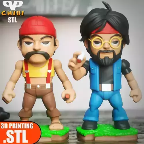 Cheech and Chong STL for 3D Printing ChibiSTL 3DXM 3D print model